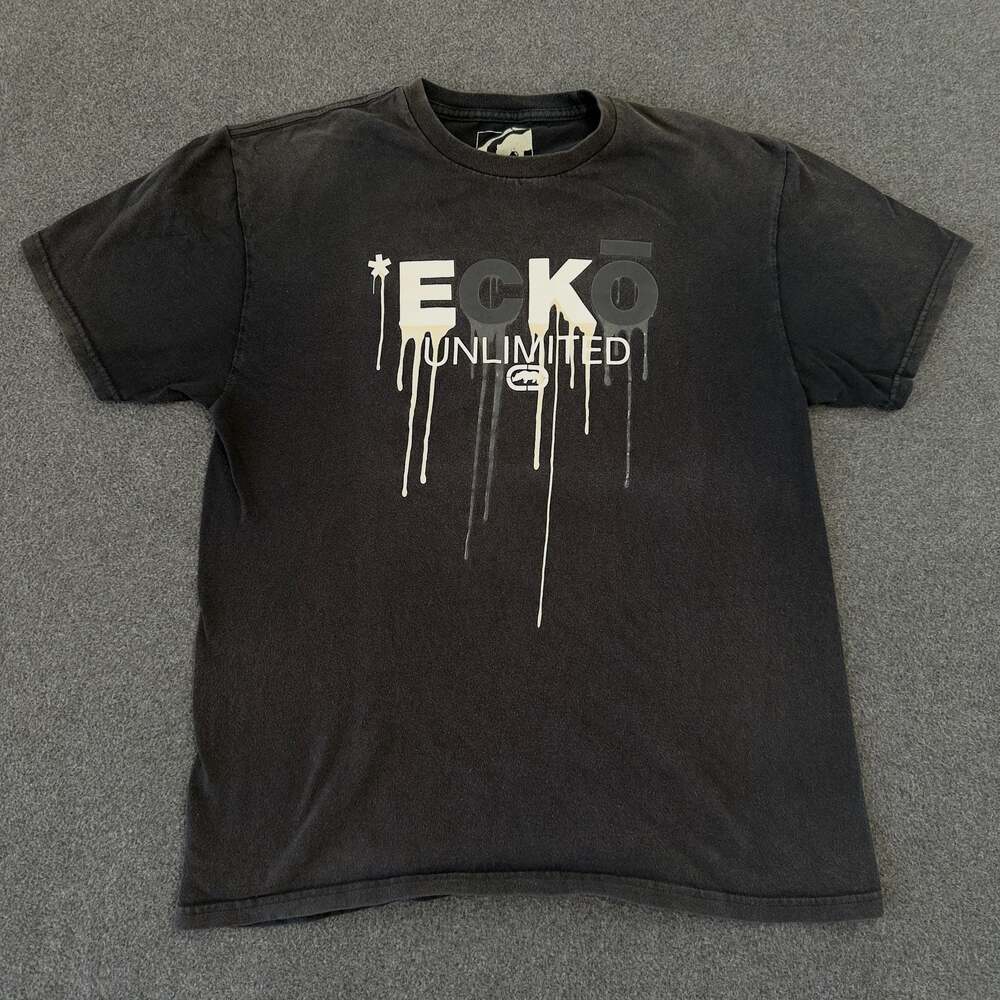 Vintage Y2K Ecko Unltd Drip Graphic Black T-Shirt